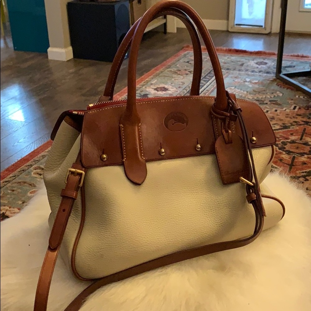 Dooney and Burke cream satchel